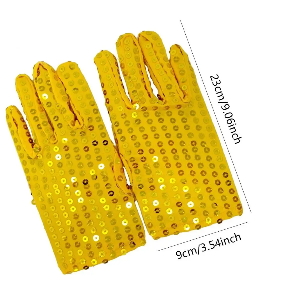 Punk Disco Costume Gothic Dancing Gloves Club Handwear Performance Mittens Shining Sequins Gloves