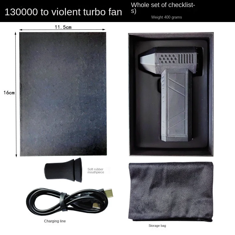 Lithium Battery Leaf Blower Turbo Fan Hair Dryer Handheld Outdoor Dust Blower Portable 130,000 Brushless Rainstorm Hair Dryer 2