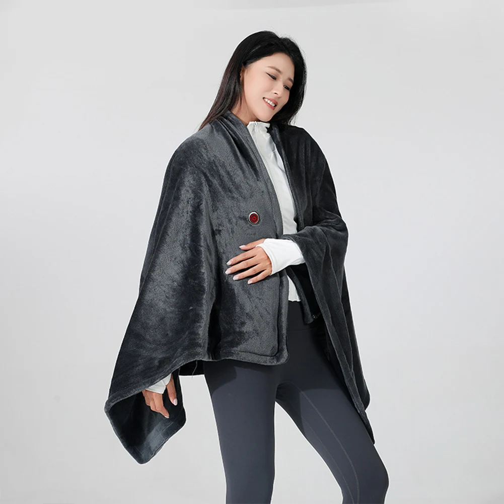 USB Flannel Heated Blanket 3 Temperature Adjustment Electric Heating Blanket Wireless Heated Blanket for Outdoor Camping