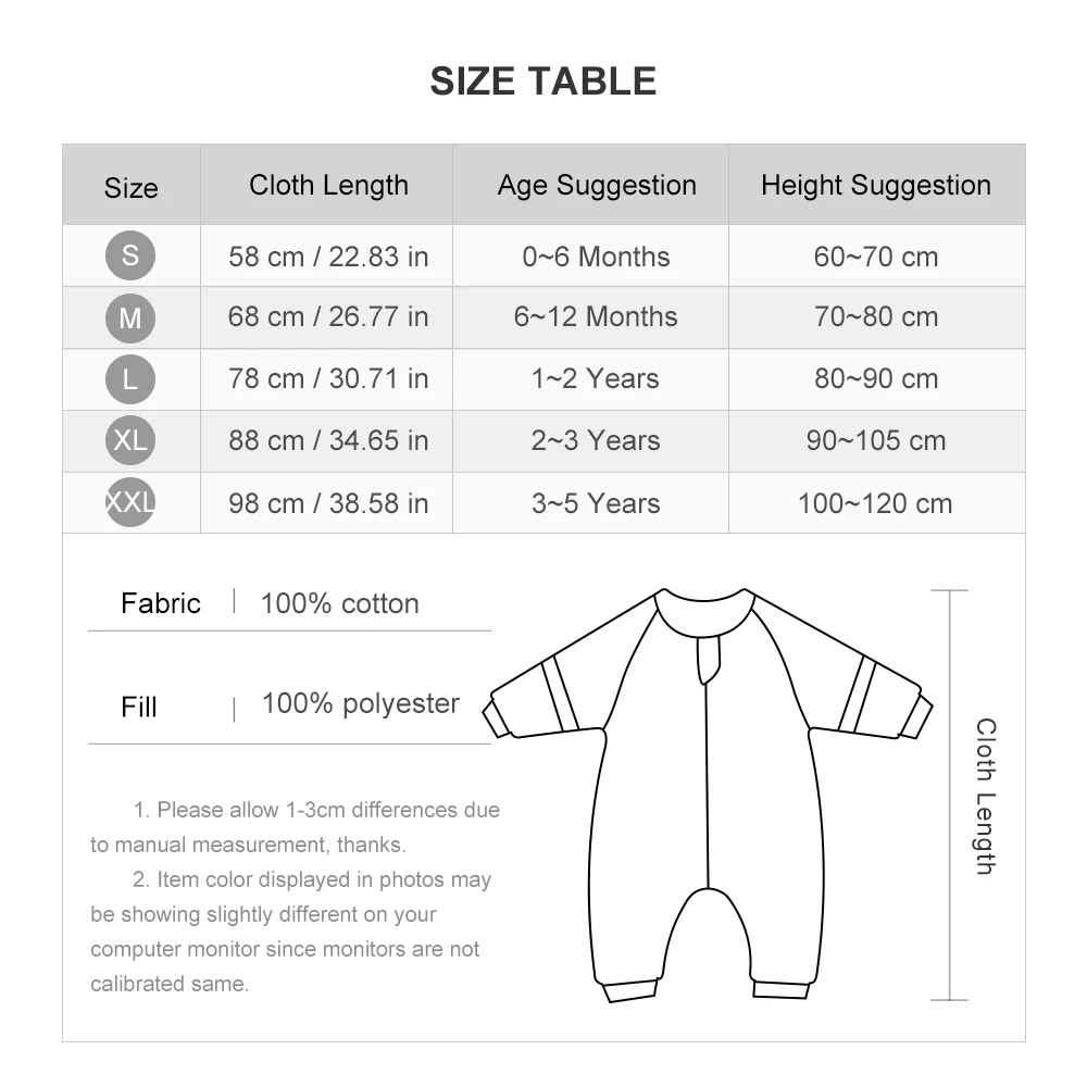 Baby Sleeping Bag 1-4Years Removable Sleeves Kids Winter Warm Sleepwear 3-Ways Zipper Design High Quality Baby Sleepsack