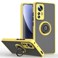 Durable Magnetic Ring Shockproof Case with Hard Back Cover - Xiaomi 11Pro (Yellow)