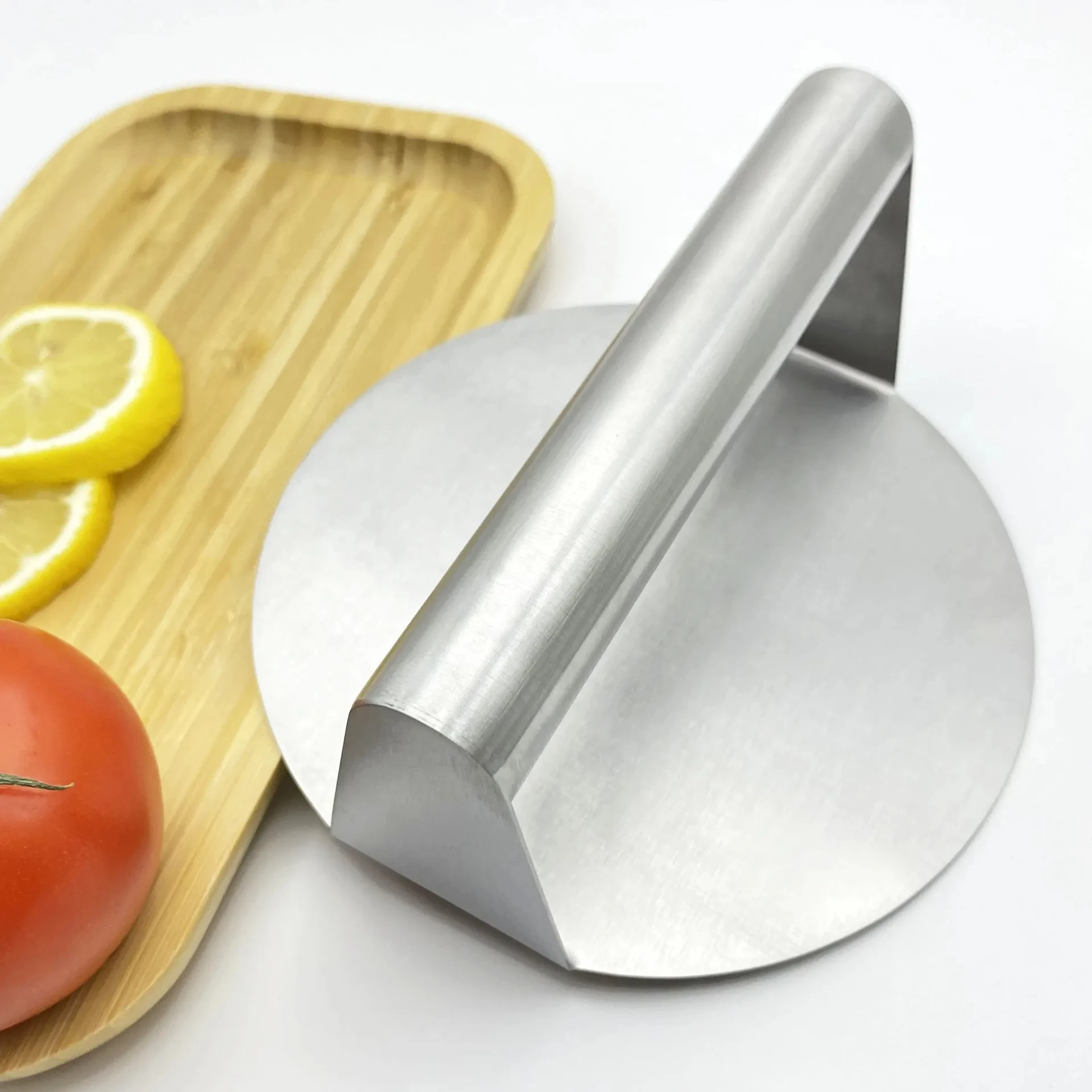 Burger Press 1PC Round Stainless Steel Smash Burger Press Grill Accessories For Flat Top Grill Hamburger Press And Squeeze Grease