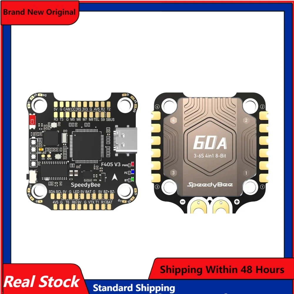 

SpeedyBee F405 V3 BLS 60A 30x30 FC&ESC Stack F405 Flight Controller BLHELIS 60A 4in1 ESC for FPV Freestyle Drones DIY Parts