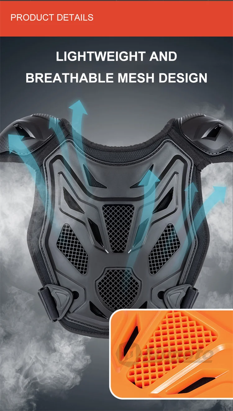 Children Motorcycle Riding Armor Vest Breathable Motocross Armor Vest Shock-absorbing Anti-fall Moto Protective Gear Lightweight