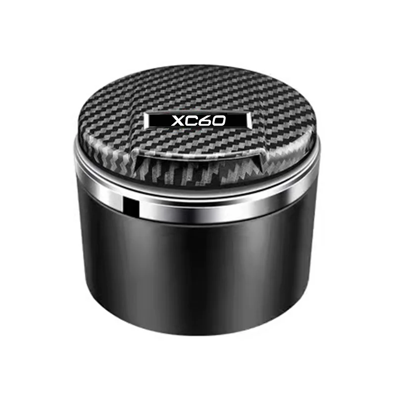Car LED Ashtray Garbage Coin Storage Cup Container Car Supplie for Volvo XC40 XC60 XC90 AWD V90 V60 T6 Accessories