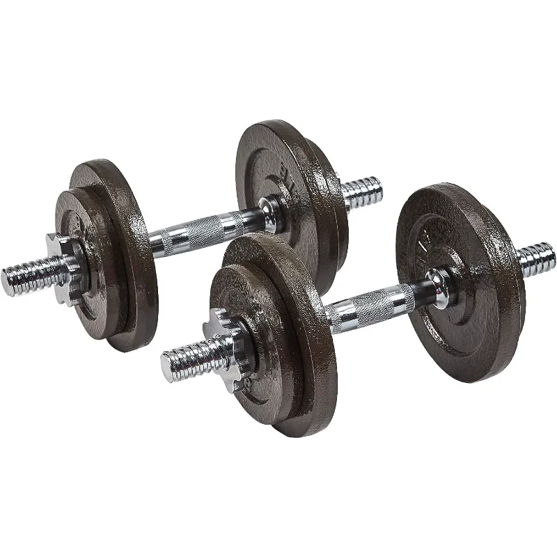 

BalanceFrom Contoured Handle Cast Iron Adjustable Dumbbell Weight Set,Gray dumbbell dumbbell set