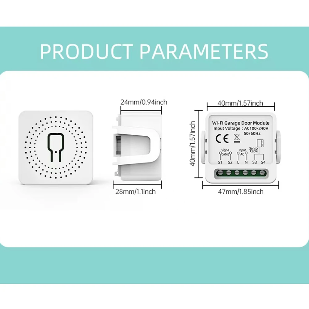 Tuya Smart Garage Door Opener WiFi Gate Door Controllor Works with Alexa Google