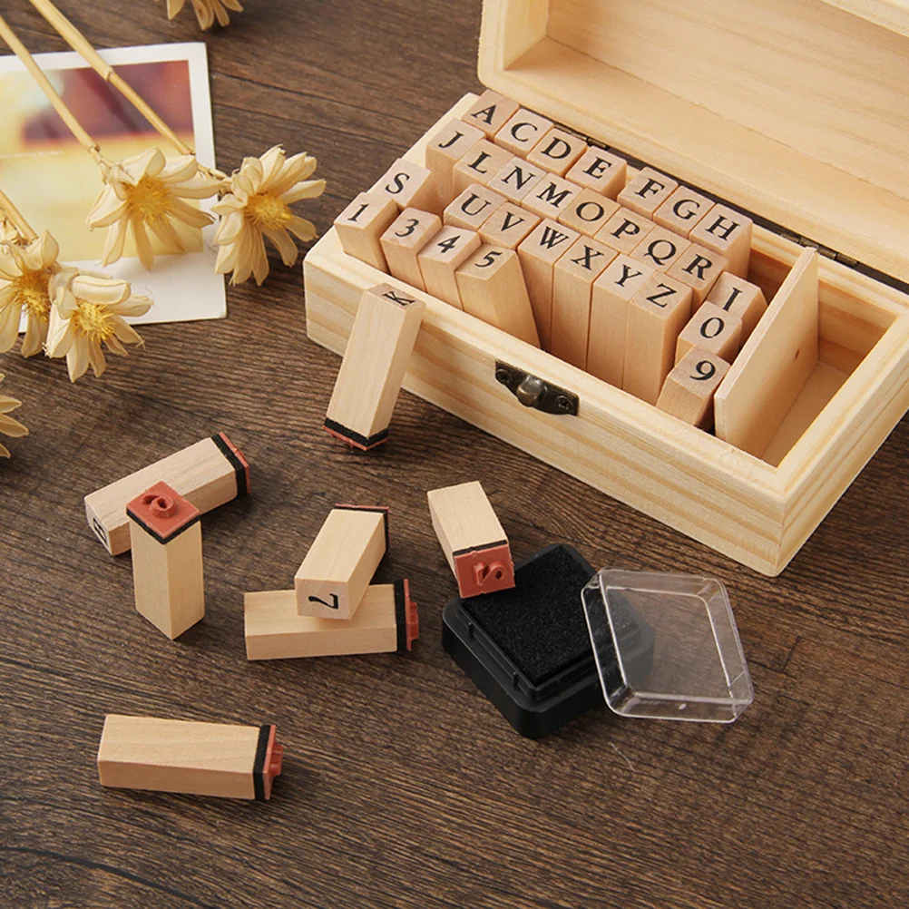 

45 Pcs Stamps Toy Letter Postage Account Kids Encouragement Stampers Seal Wooden