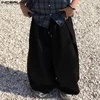 INCERUN 2024 Korean Style Trousers Men's Pleated Splicing Wide Leg Pantalons Casual Simple Male Solid Drawstring Long Pant S-5XL 1