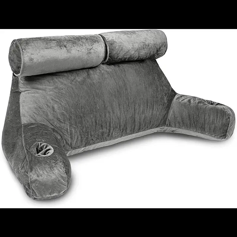 

Wfs Reading Pillow,Lumbar Pillows,Bed Rest Pillow,Removable Cover,with Memory Foam, Two Person,Grey