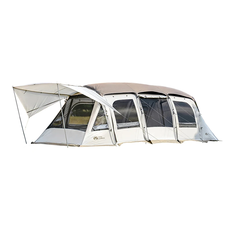 MOBI GARDEN Tent Camping Outdoor Camping Equipment Windproof and Rainproof Two Rooms One Hall Large Space Tunnel Tent