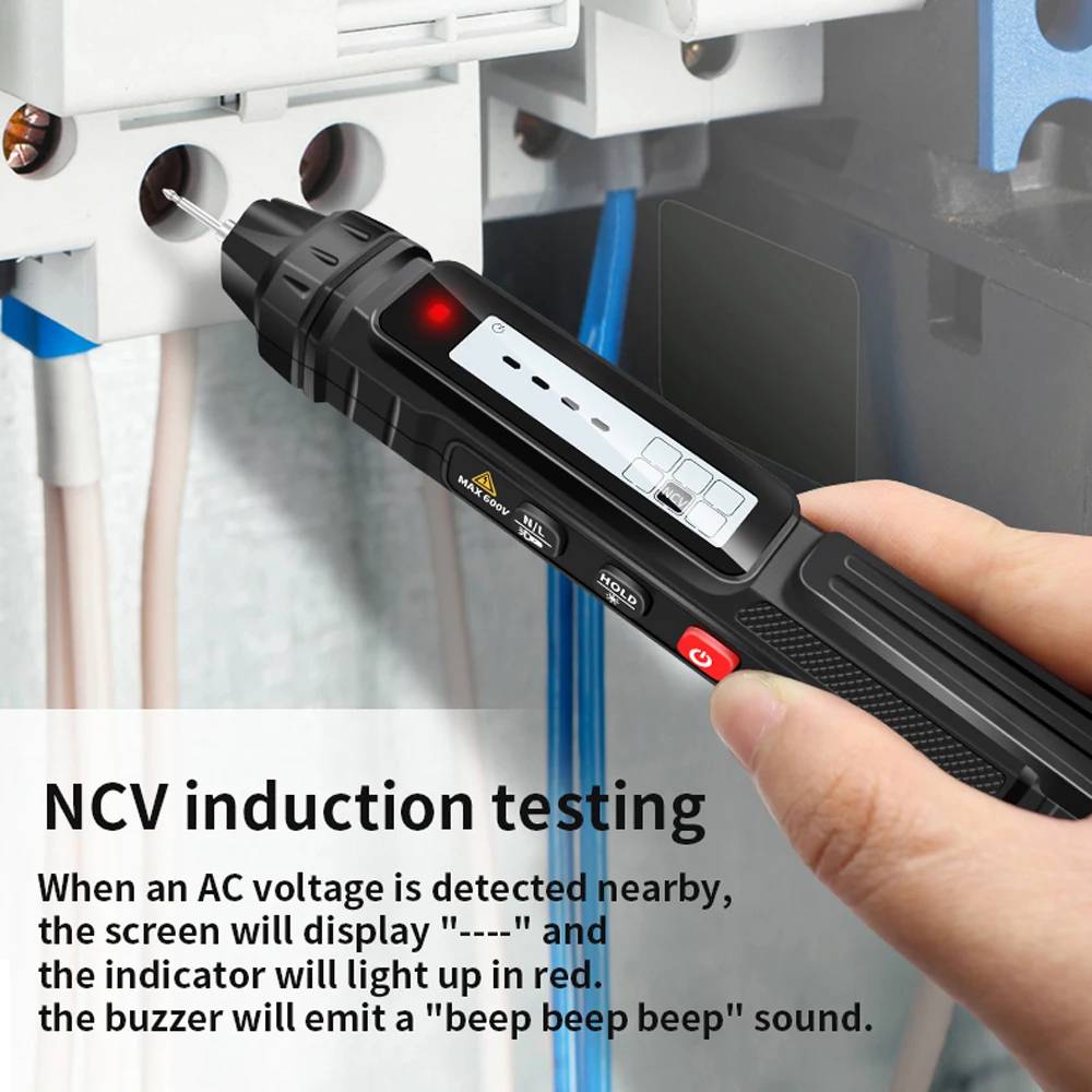 2in1 Electric Test Pen Digital Multimeter Voltage Current Resistance Measurement Test Meter Live Data-hold LCD Display Tester