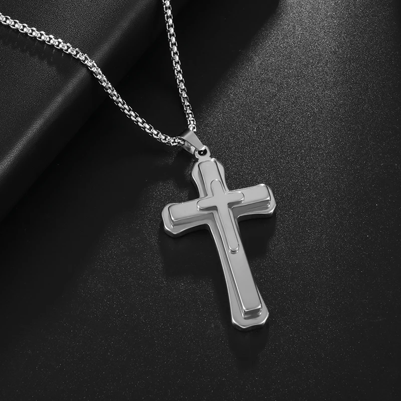 ZANCAN Collana Uomo Argento Con Croce ESC046 - Foto 3