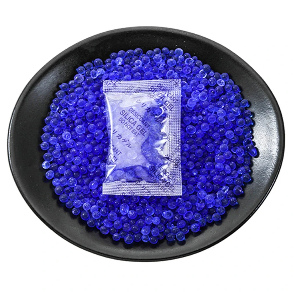 Description Picture 2 of item1g/3g/5g/10g Blue Silica Discoloration Gel Sachet Desiccant Vapor Kitchen Room Living Moisture Dehumidifier Absorber Bag Reusabl