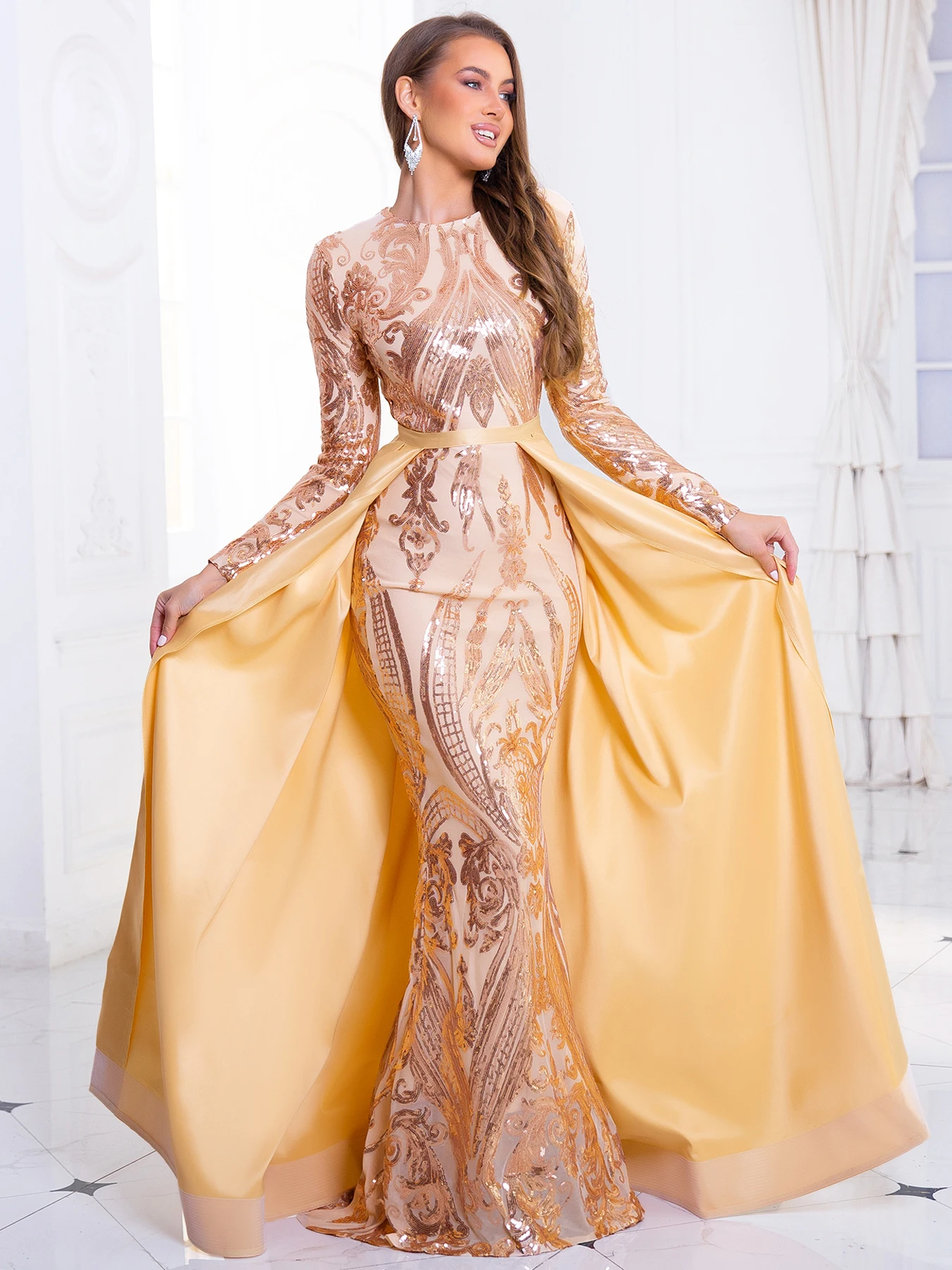 Beautiful full flair gown, long georgette gown for women, Heavy Party