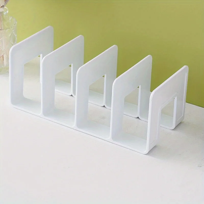 Compact Desktop Bookshelf Organizer with Anti-Slip Baffle for Office and Study Supplies