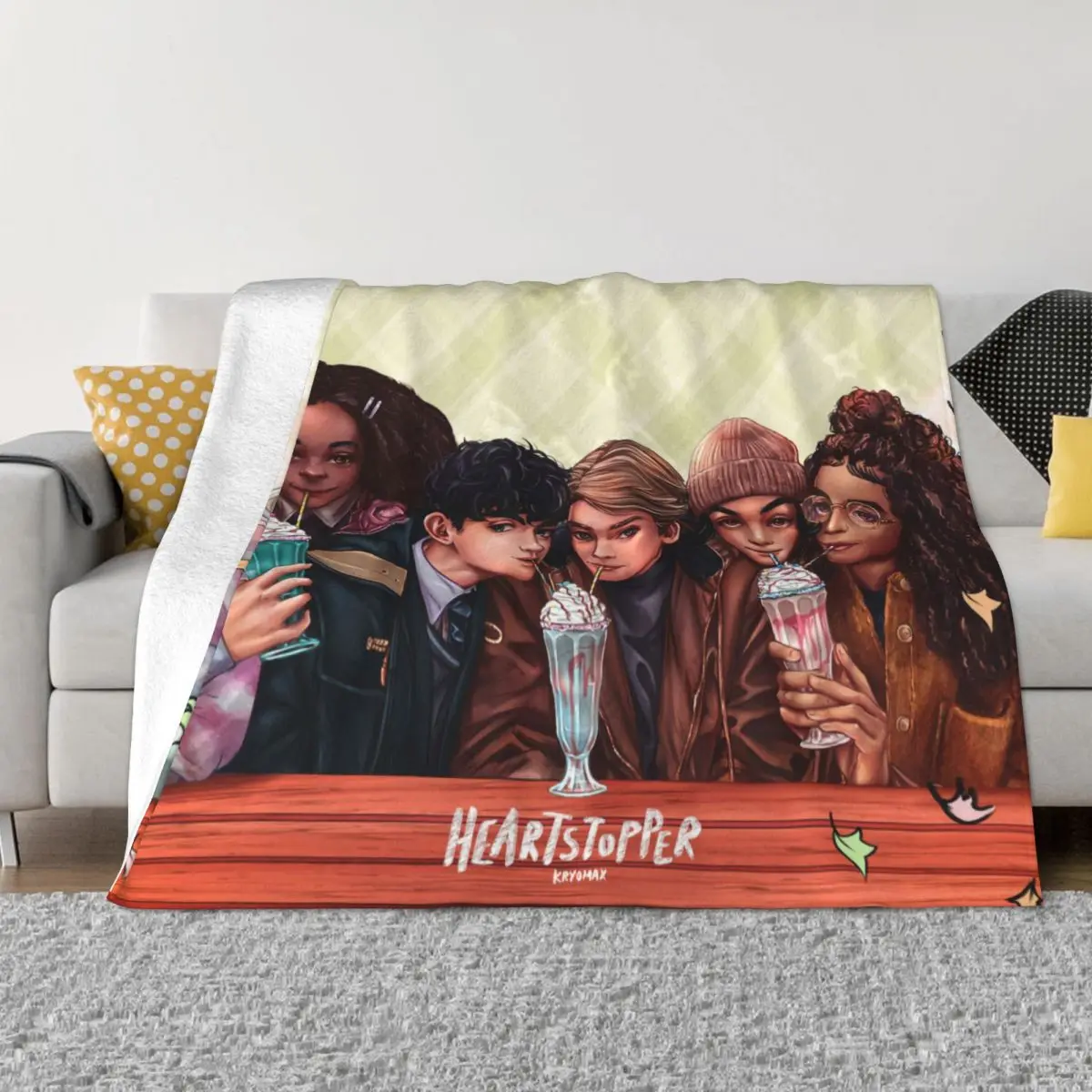 

Heartstopper TV Show Lgbt Yaoi Blankets Nick Charlie Anime Fuzzy Novelty Breathable Throw Blanket for Bedspread Decoration