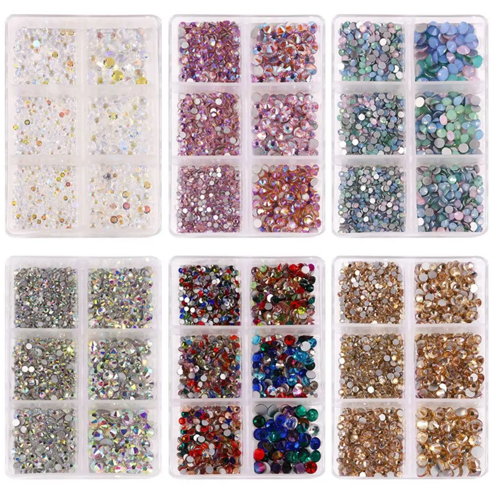 

1 коробка, разные размеры, искусственное стекло без горячей фиксации, искусственные блестки с плоской задней стороной, бриллиант для ногтей для одежды своими руками