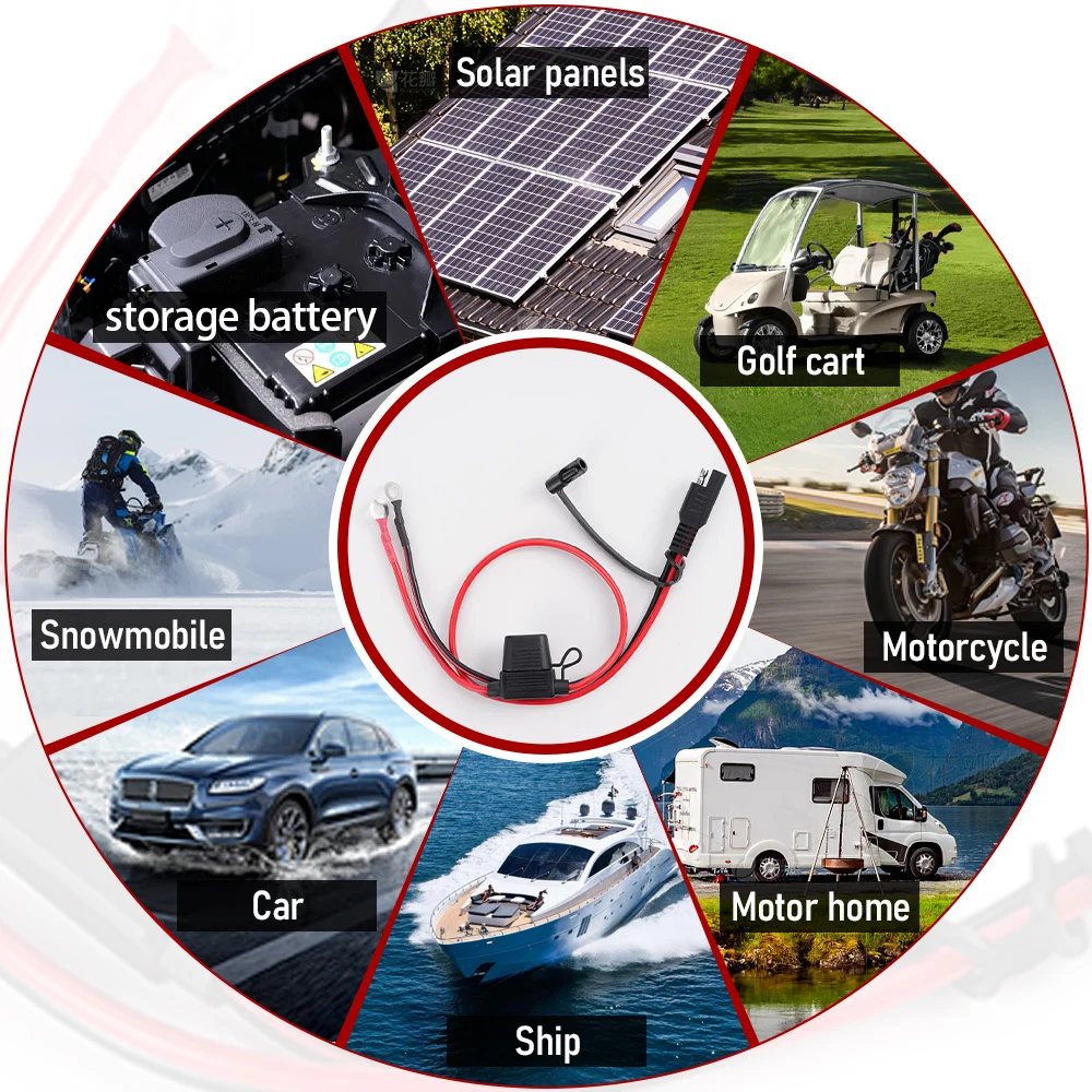 Doppel SAE Quick Release Kabel Adapter Verlängerung Solar Kabel SAE zu O-ring Stecker Verlängerung Kabel für Batterie Ladegerät maintai – Detail 6
