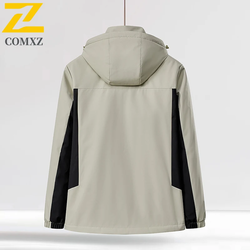 COMXZ Men's Detachable Hood Outerwear Windproof Outdoor Warn Gym Jogger Rainproof Thick Coat Running Lightweight Trench Coat