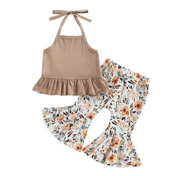 Baby Girl Halter Romper & Bell Bottoms 1