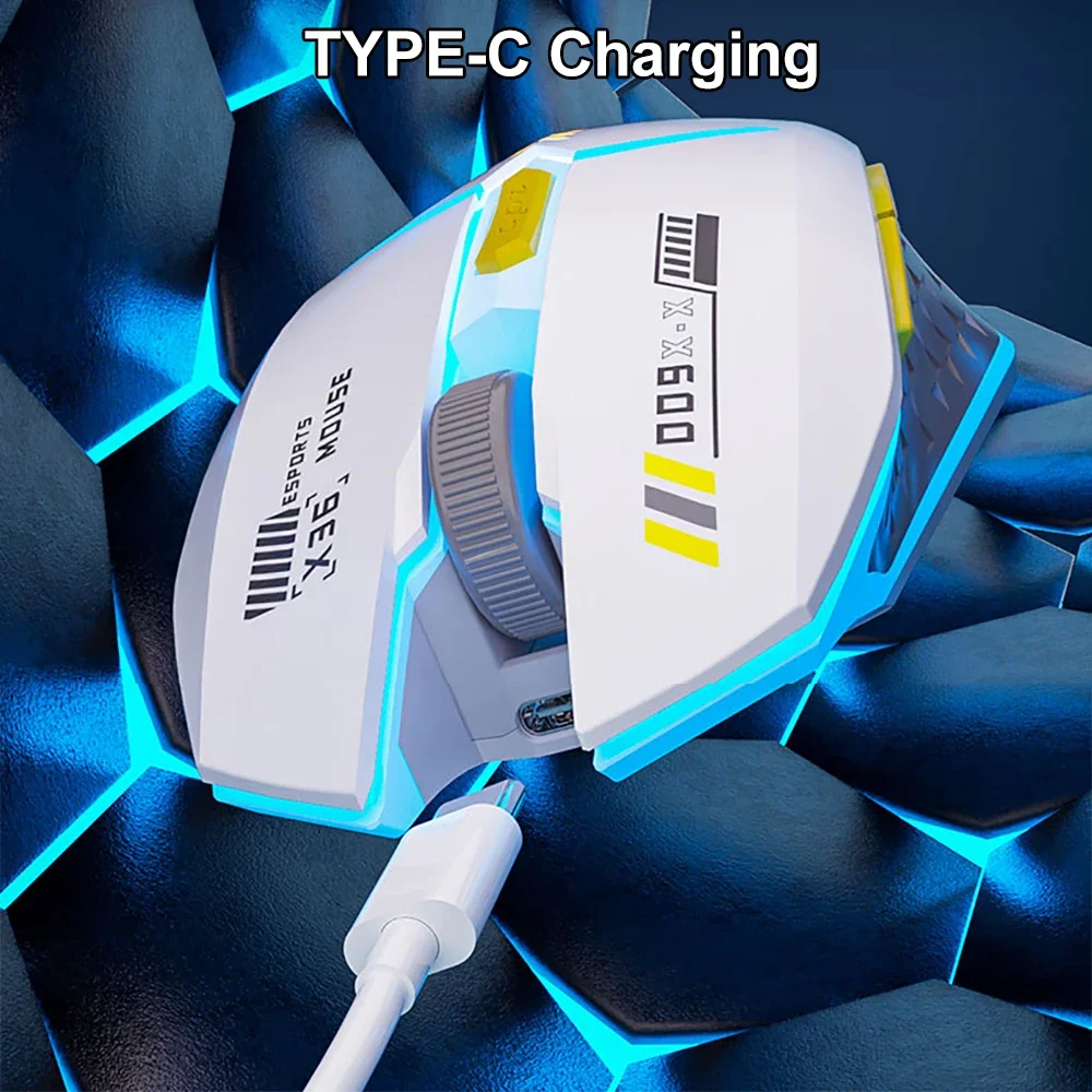 Bluetooth 5.4 Mouse 2.4G Wireless Mouse RGB Backlit Dual-mode Rechargeable Silent Mice Gaming Mouse 1600 DPI Mouse for PC Laptop