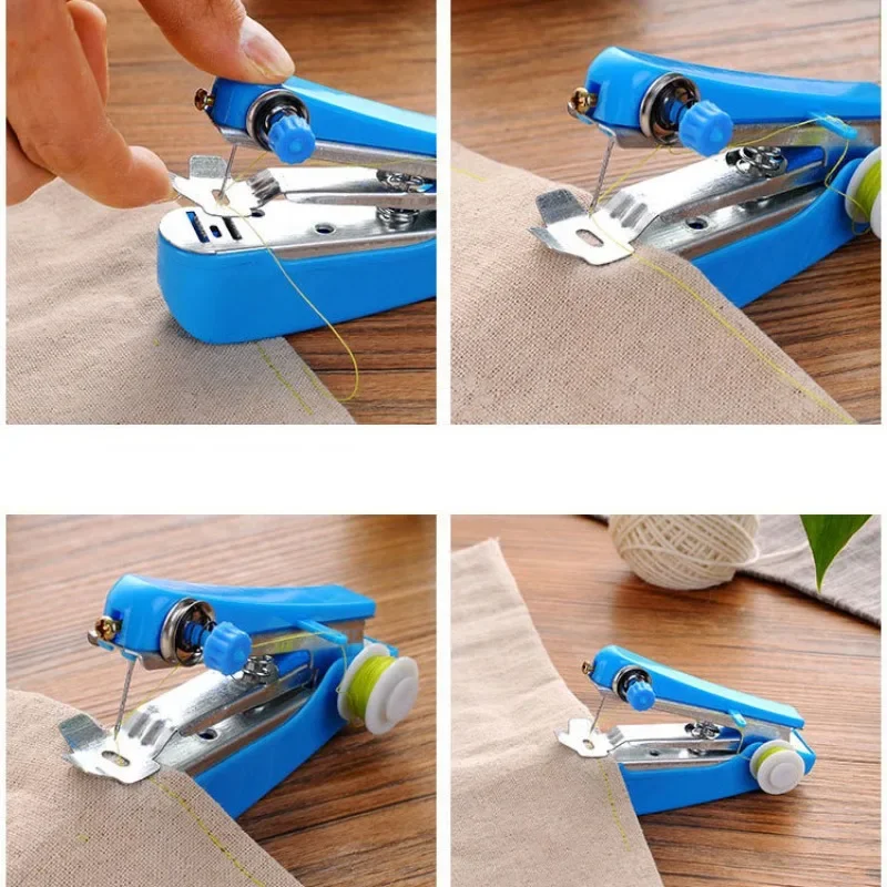 1pc Portable Mini Manual Sewing Machine Simple Operation Sewing Tools Sewing Cloth Fabric Handy Needlework Tool LYQ 4