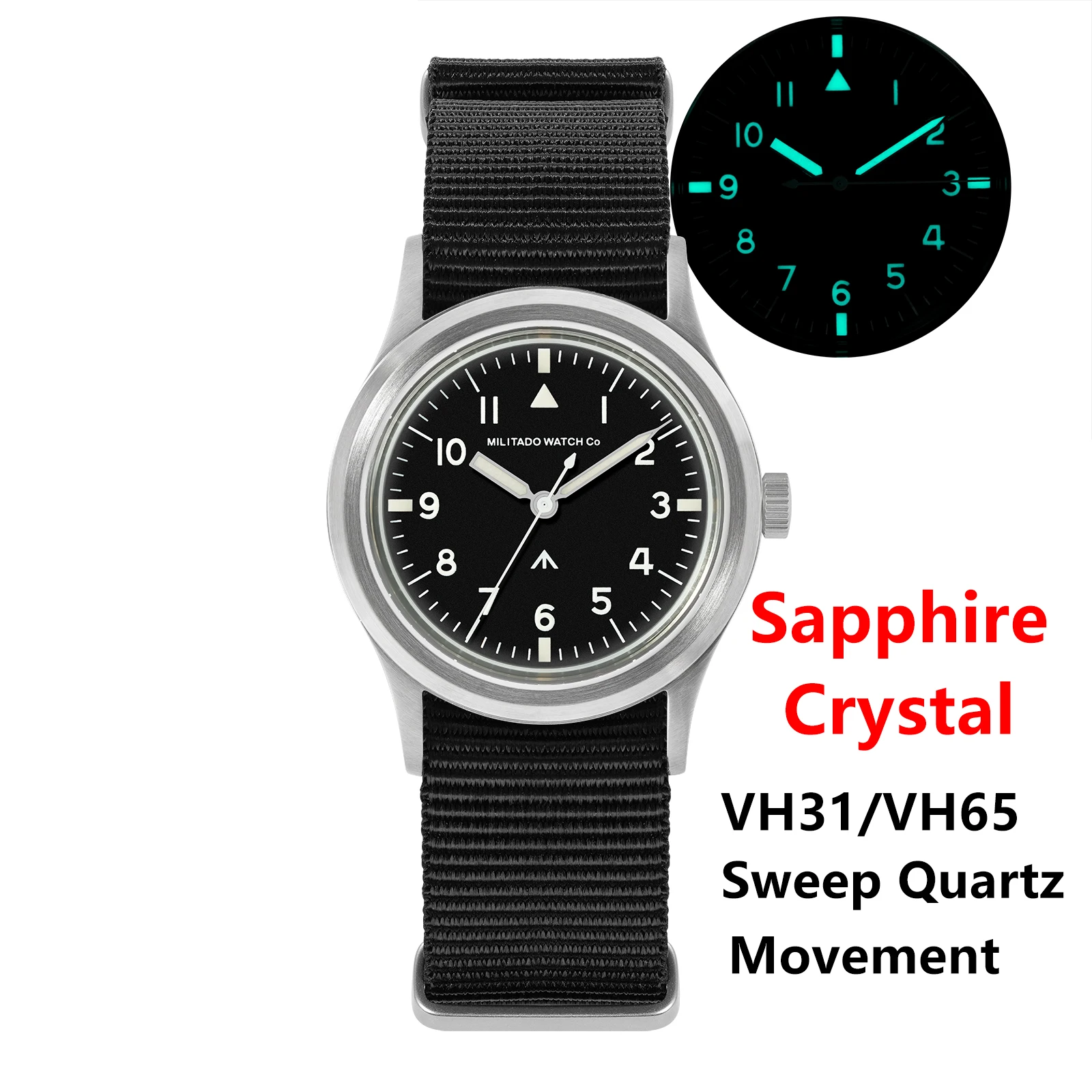 Militado ML14 パイロットウォッチ スイープクォーツ　未使用品 Sd19122bdff61475391ca2918c0f5f