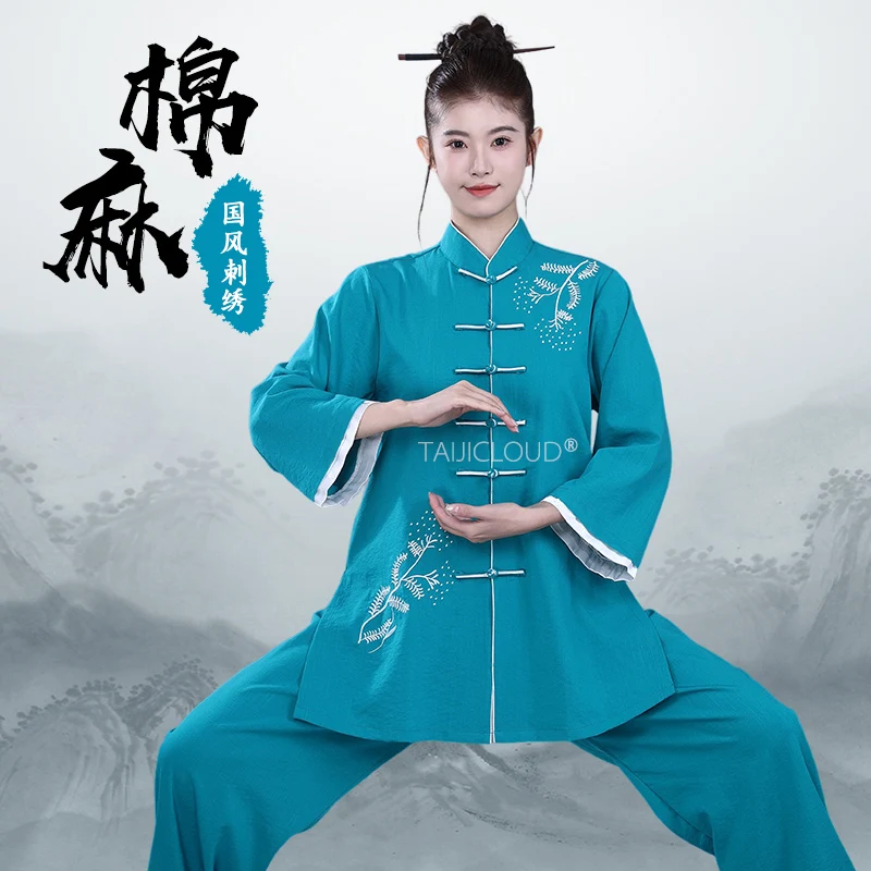 

Tai Chi suits for women, made of cotton and linen fabric, in a set for Ba Duan Jin (Eight Section Brocade) practice.