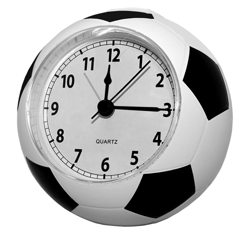 Football Creative Table Clock Simplified Student Silent Alarm Clock Home Desktop Cute Children's Cartoon Fun Time English Clock