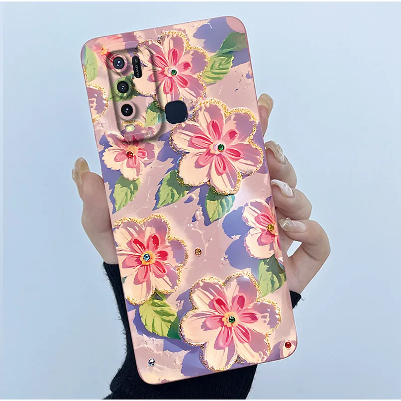 Fashion Simplicity Flower Soft Liquid Silicone Phone Case Cover