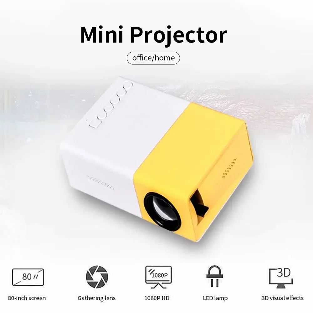 Portable Projector Mini Projector Video Projector YG300 Mini Projector Portable Projector Wifi Smart 1280 720P Full HD Office Home Theater Video Mini Mobile Projection