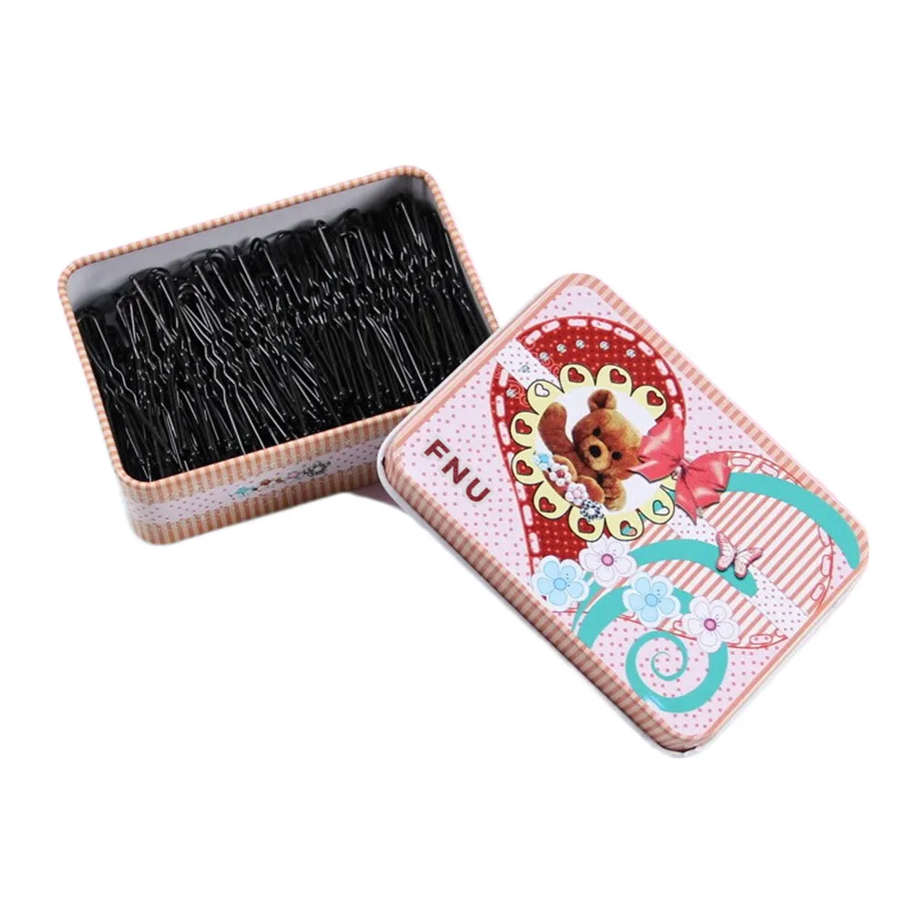 FNU Barrettes, 100 PCS 2 Inches Hair Pins Kit Secure Hold Bobby Pins Clips for Women Girls and Hairdressing Salon(Black)
