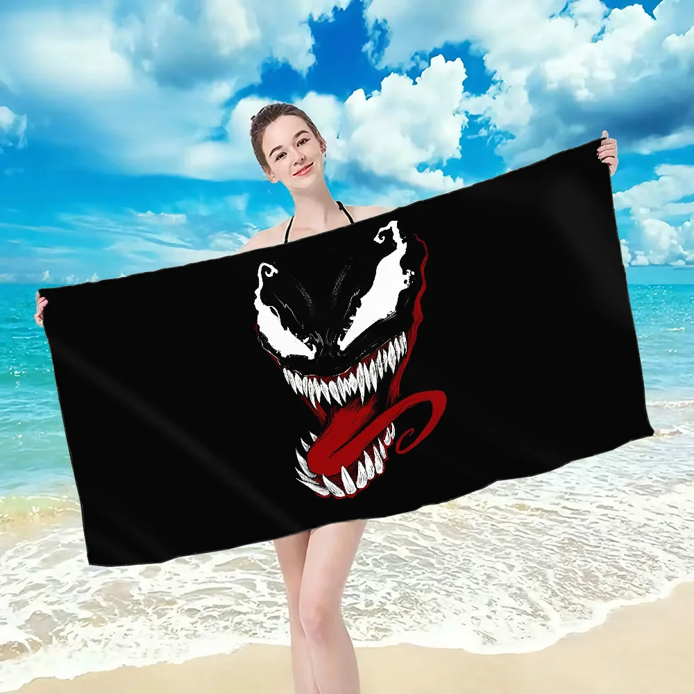 M-Marvel Terror V-Venom Towel Towel pattern beach towel, quick drying and absorbent, The fabric is made of cotton and does 6