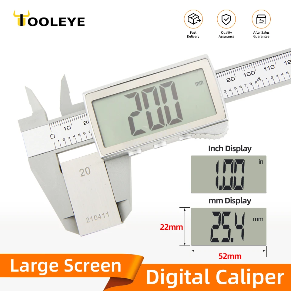 Precision Digital Caliper with Large Display - Electronic Measuring Tool for Carpentry and Craftsmanship
