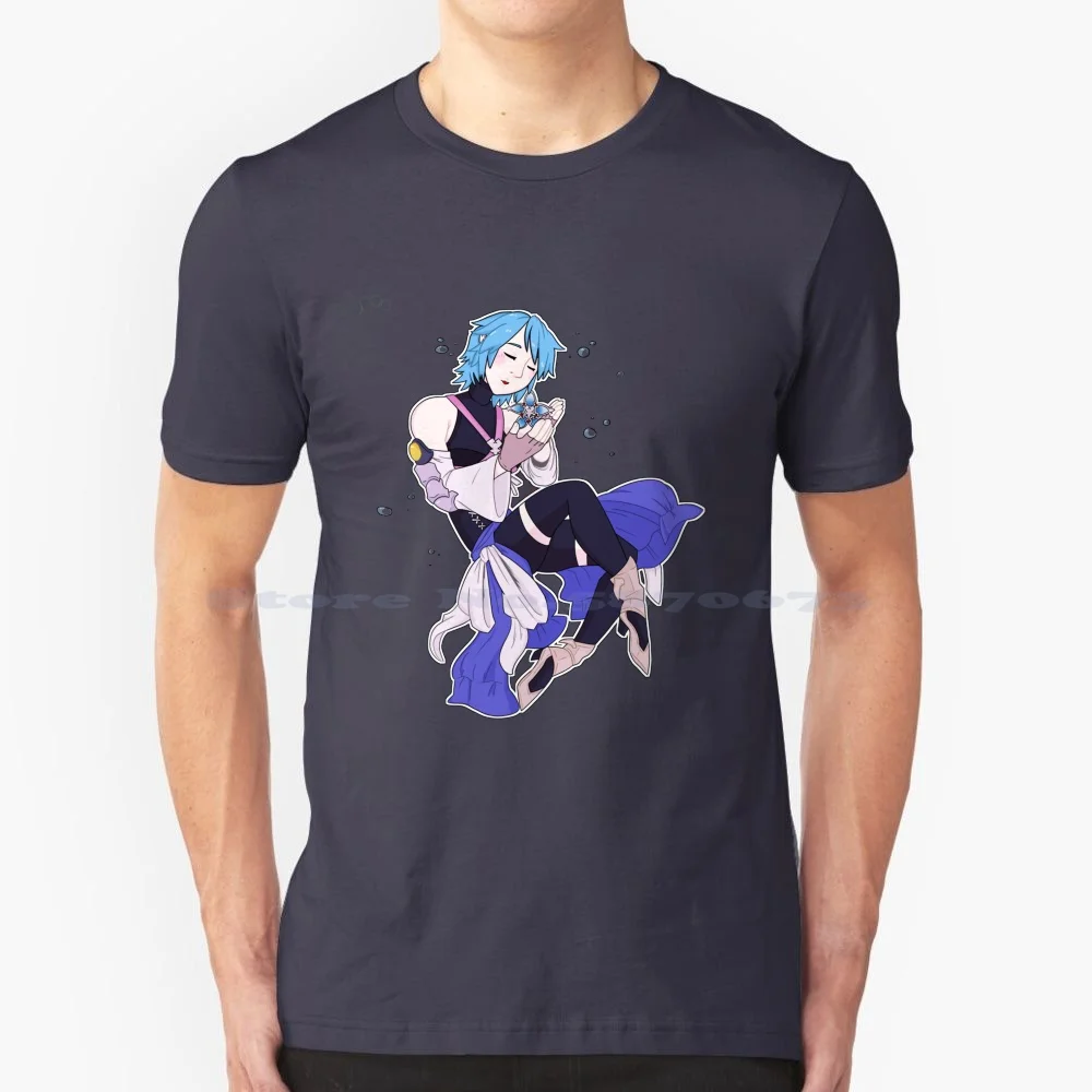 Aqua Kingdom Hearts T Shirt 100% Cotone Tee Kingdom Hearts Aqua Birth By Sleep Kh Bbs