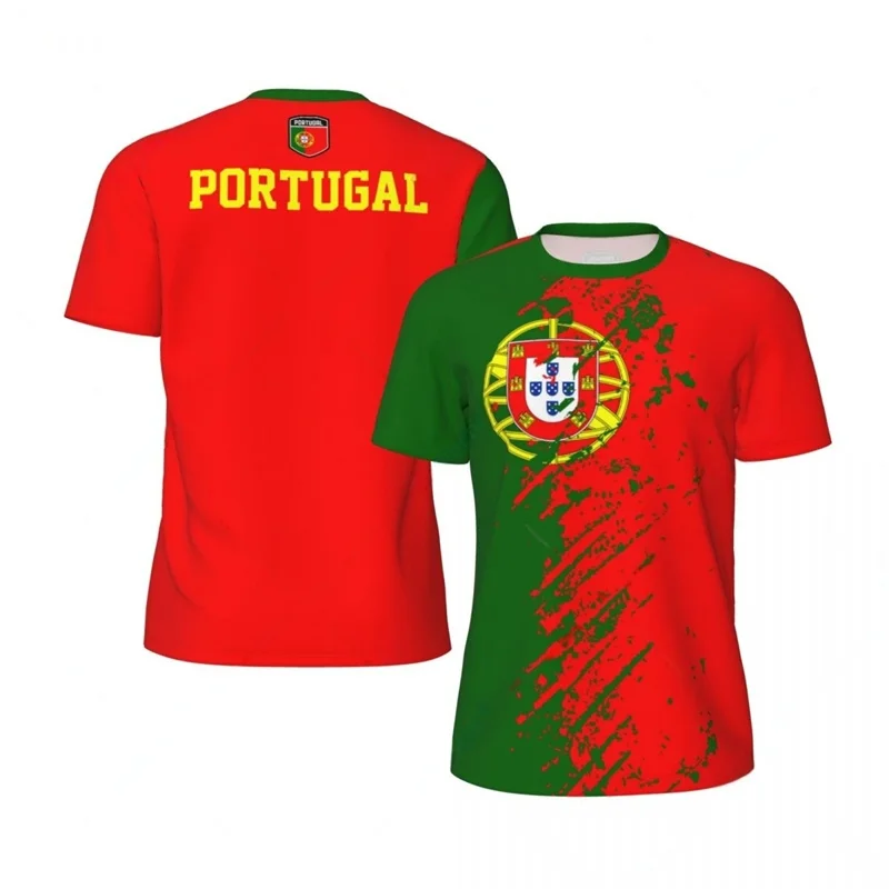 Cool 3d Printed Portugal T-shirt For Men Summer Football T Shirt Sports Running Fitness Tshirt Streetwear Short Sleeves Tee