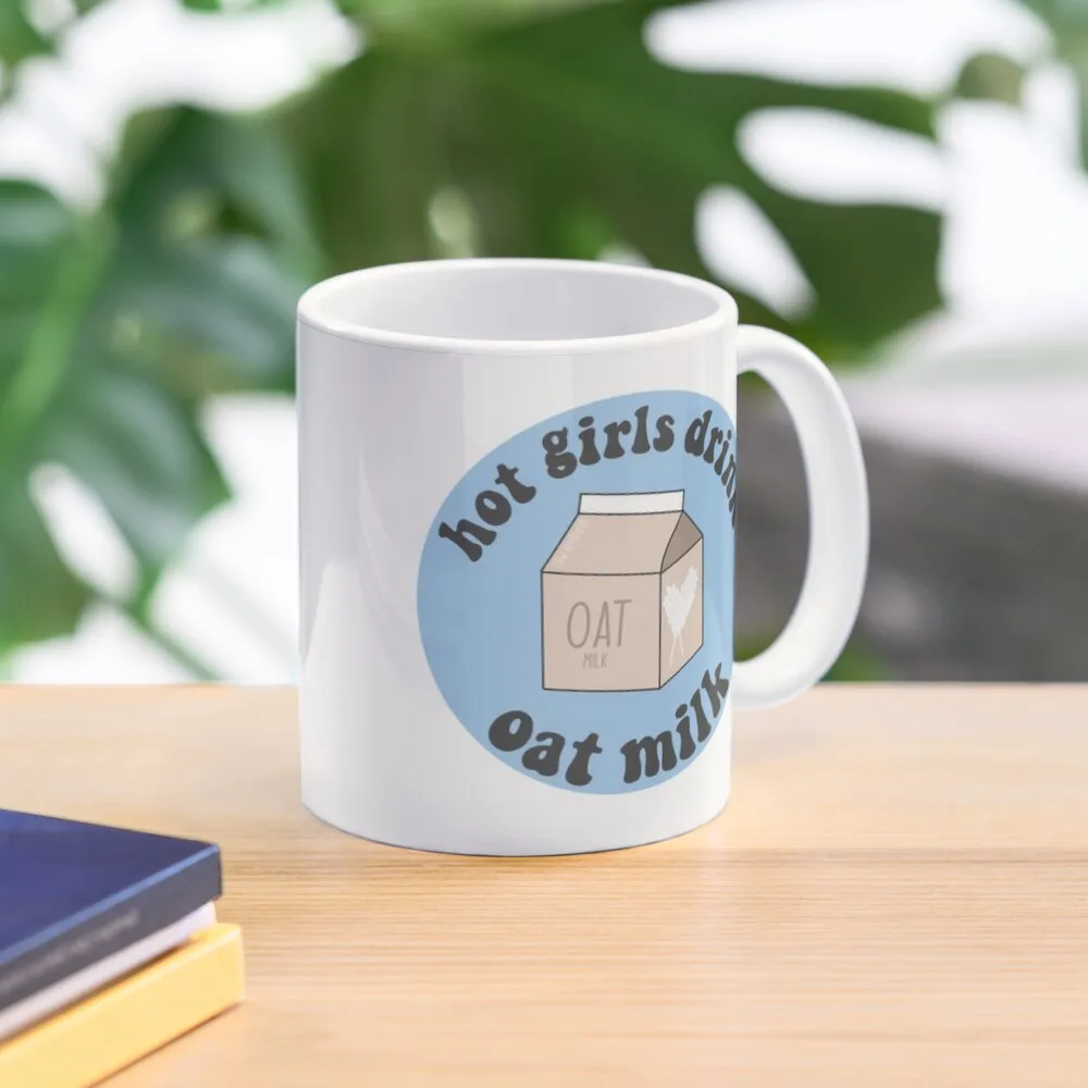

hot girls drink oat milk circle Coffee Mug Beautiful Teas Tea And Cups Tourist Glasses Mug