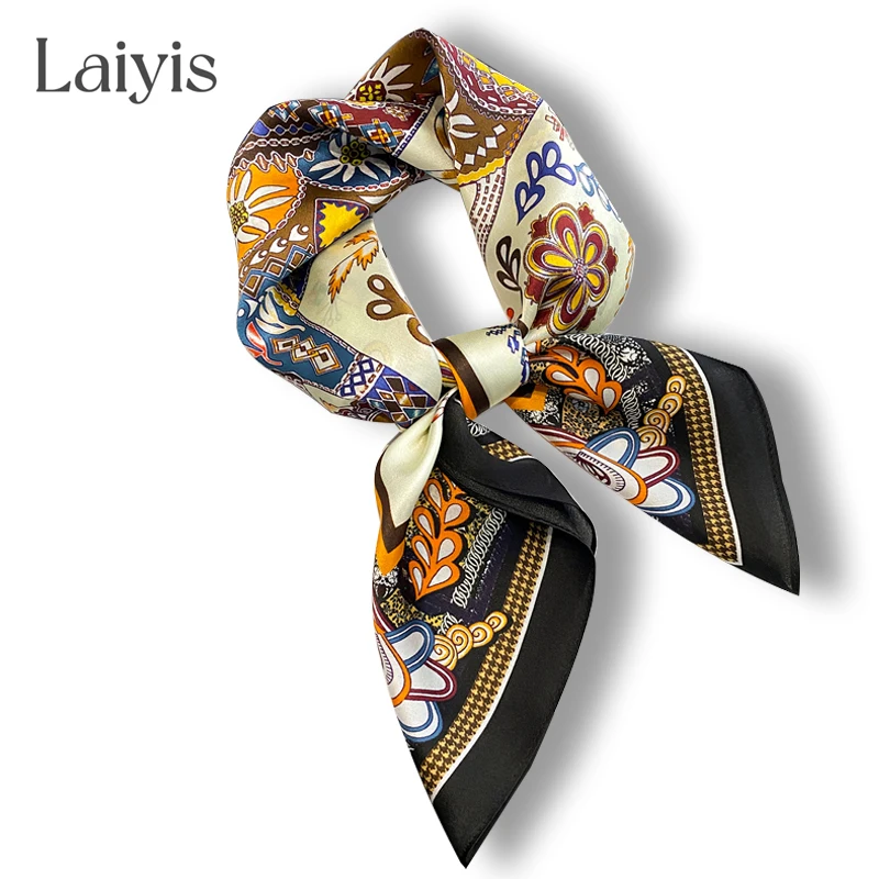 

2022 Luxury Brand Design 100% Natural Silk real Scarf Women Headband Hijab Shawl Wraps Bandana Square Neckerchief Foulard