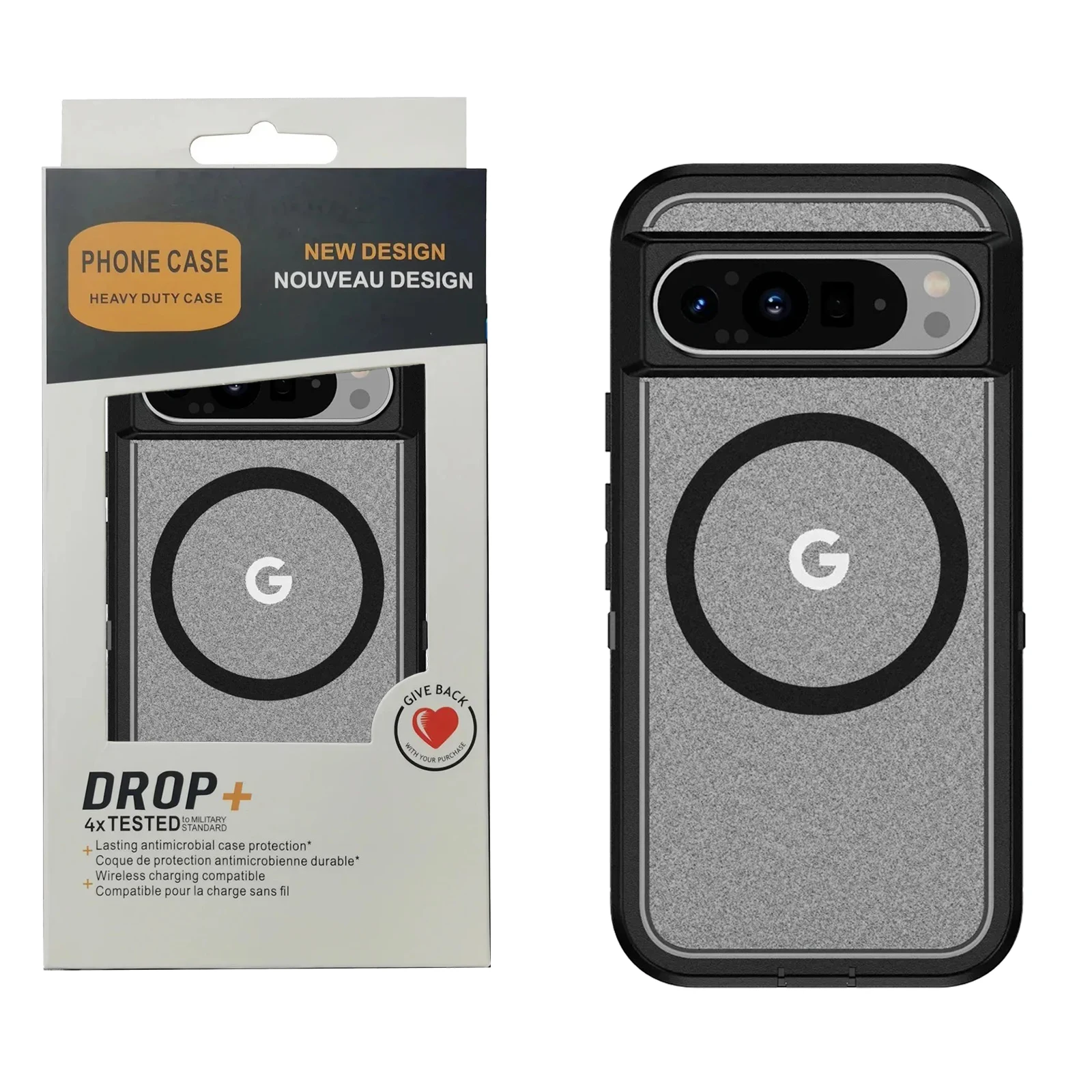 Hybrid Rugged Armor Shockproof Wireless Charging Matte Case - TPU+PC Fall Prevention Protective Cover