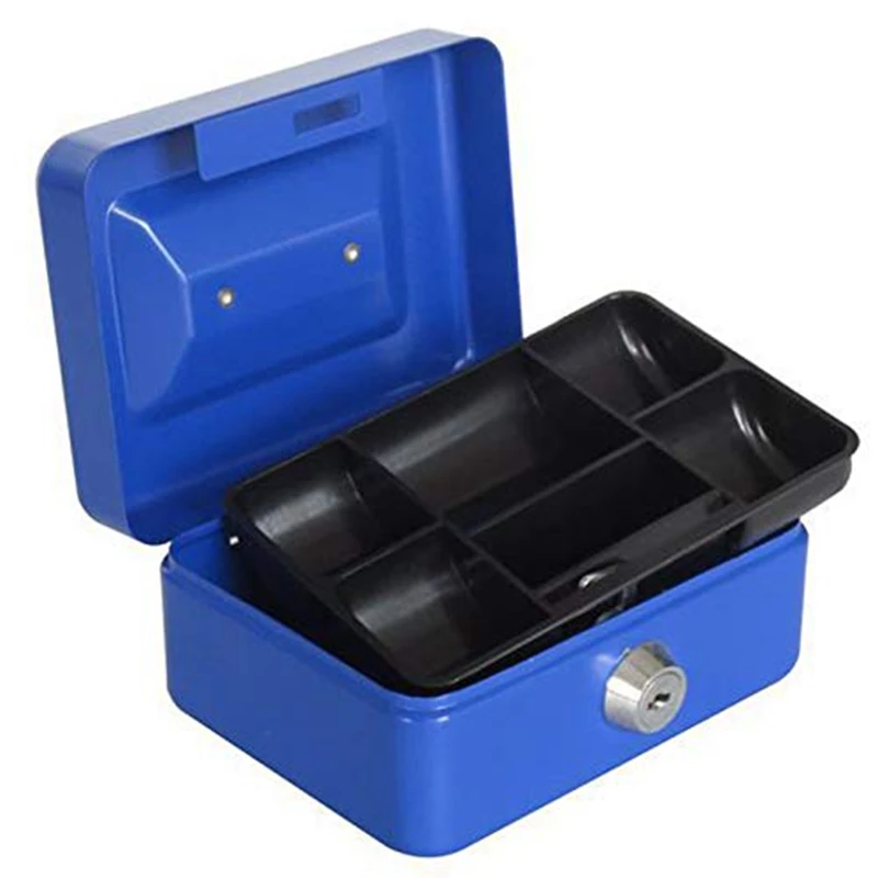 Mini Portable Security Safe Box Money Jewelry Storage Collection Box For Home School Office With Compartment Tray Lockable 1