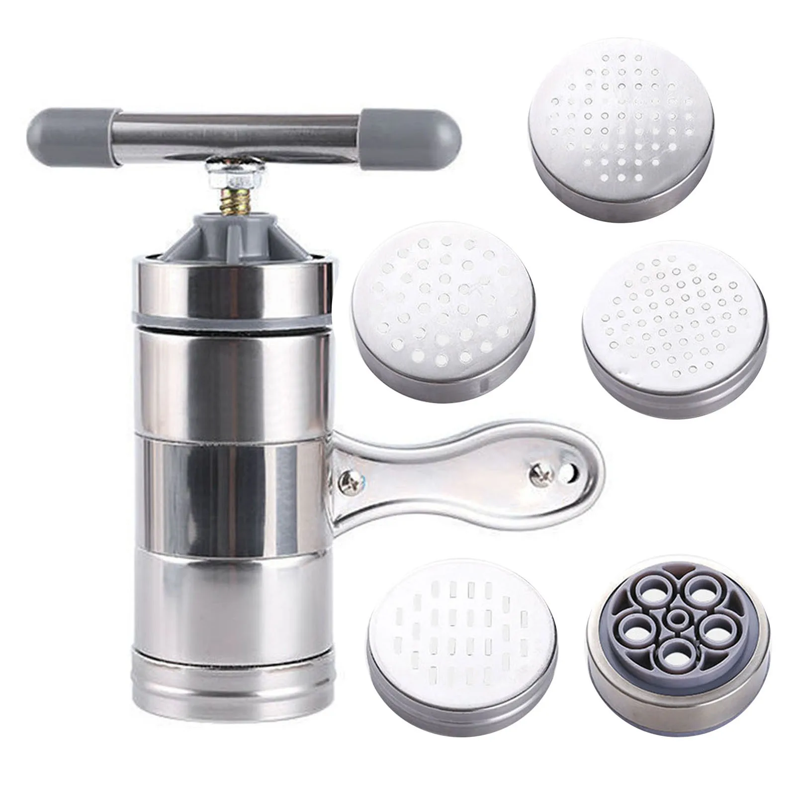 5 Molds Stainless Steel Manual Noodle Maker Manual Dough Press Pasta Maker Machine For Fresh Homemade Lasagne Noodles