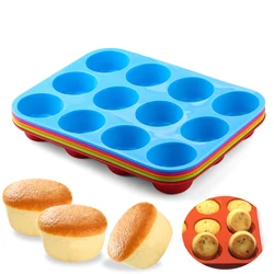 Silicone Non-Stick Mini Muffin & Cupcake Baking Mold with 12 Holes (Random color)