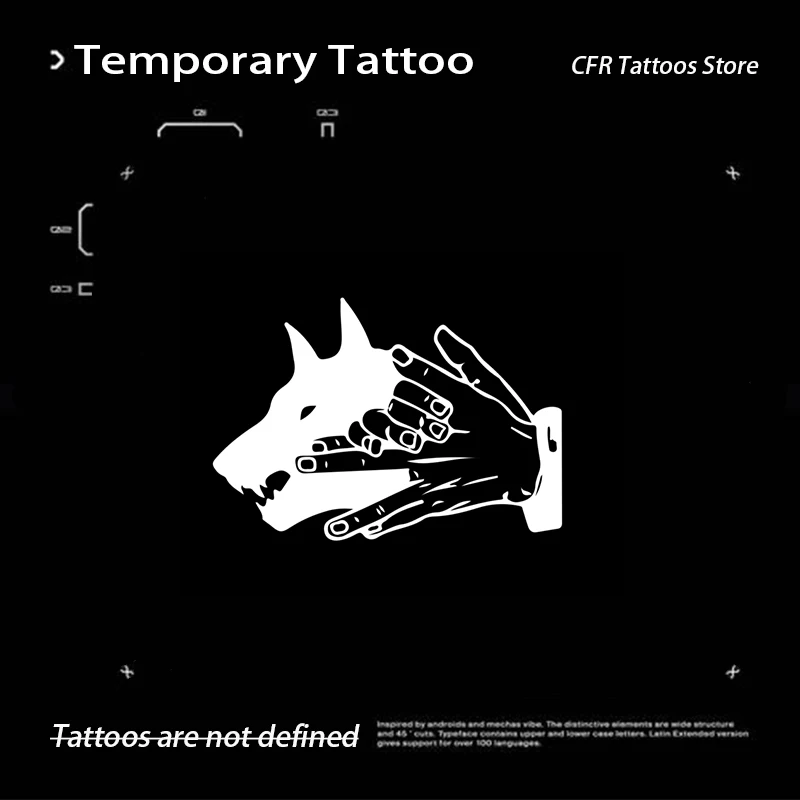 

Wolf and Hand Herbal Juice Tattoo Sticker Temporary Sexy Hotwife Arm Waterproof Fake Tattoos Festivals Accessories Tatto Gift