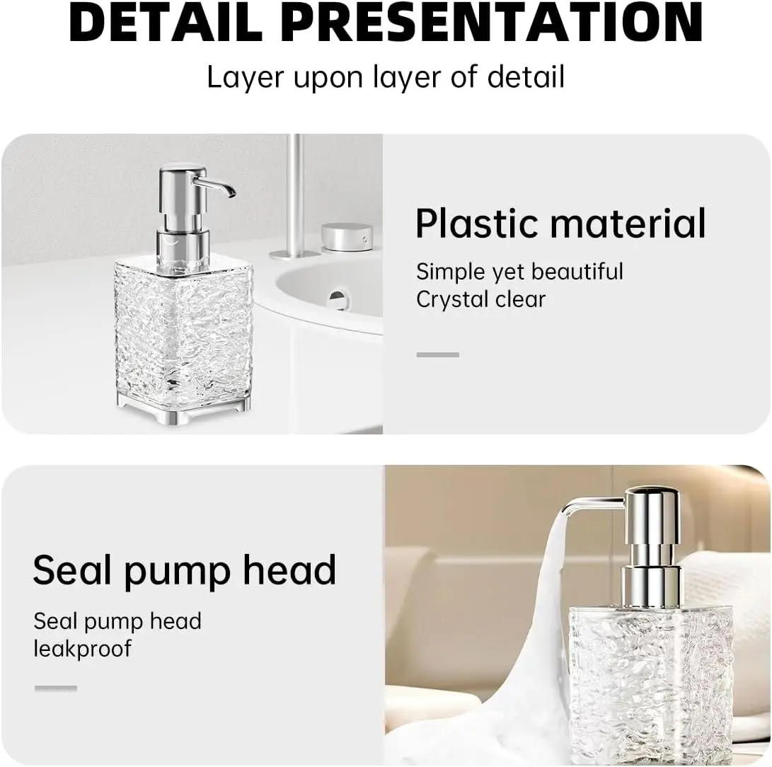 Multipurpose Soap Dispenser Easy to Clean Glass Soap Pump Dispenser Ideal for Bath and Bathroom 5