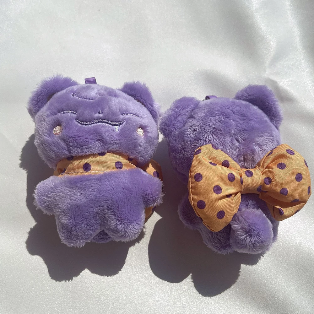 

10CM KPOP ATEEZ San Figure Cartoon Animal Purple Plush Doll Keyring Bowknot Stuffed Toys Keychains Pendant Fans Birthday Gifts