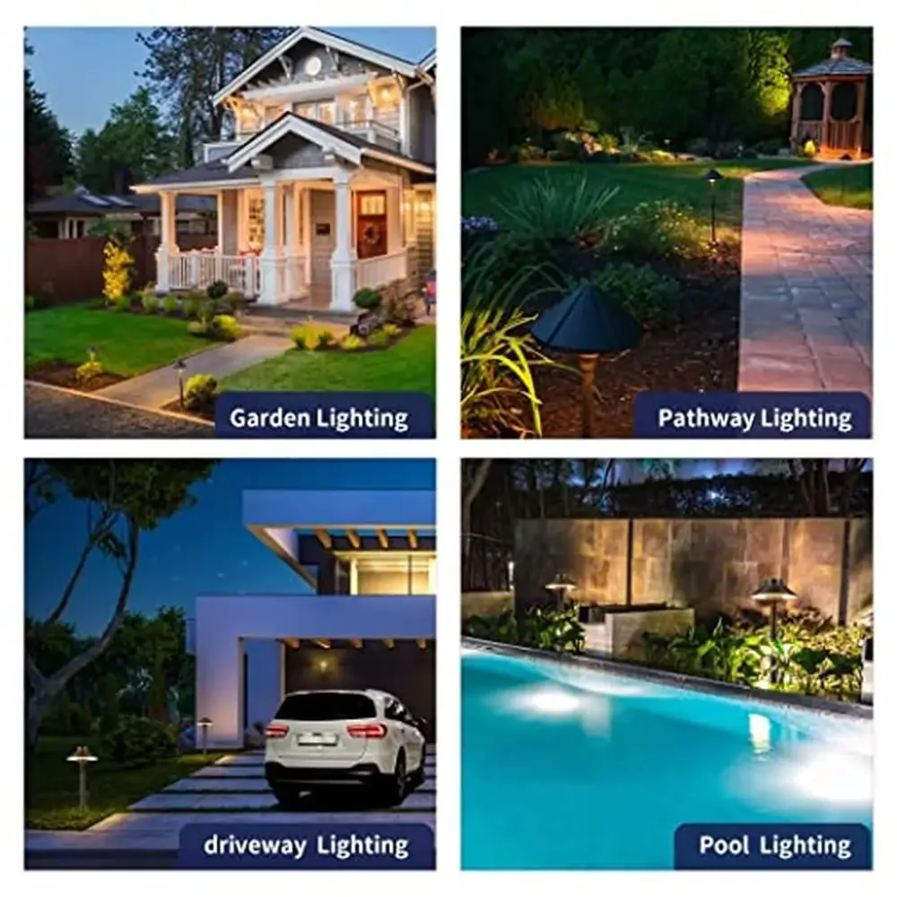 Solid Brass Low Voltage Path Lighting Kit 6 Pack Outdoor Path Lights with 100ft Cable and 30 Wire Connectors