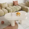 White Cloud Coffee Table, Cute End Modern Coffee Table, Cartoon Coffee Table, Cream White 4