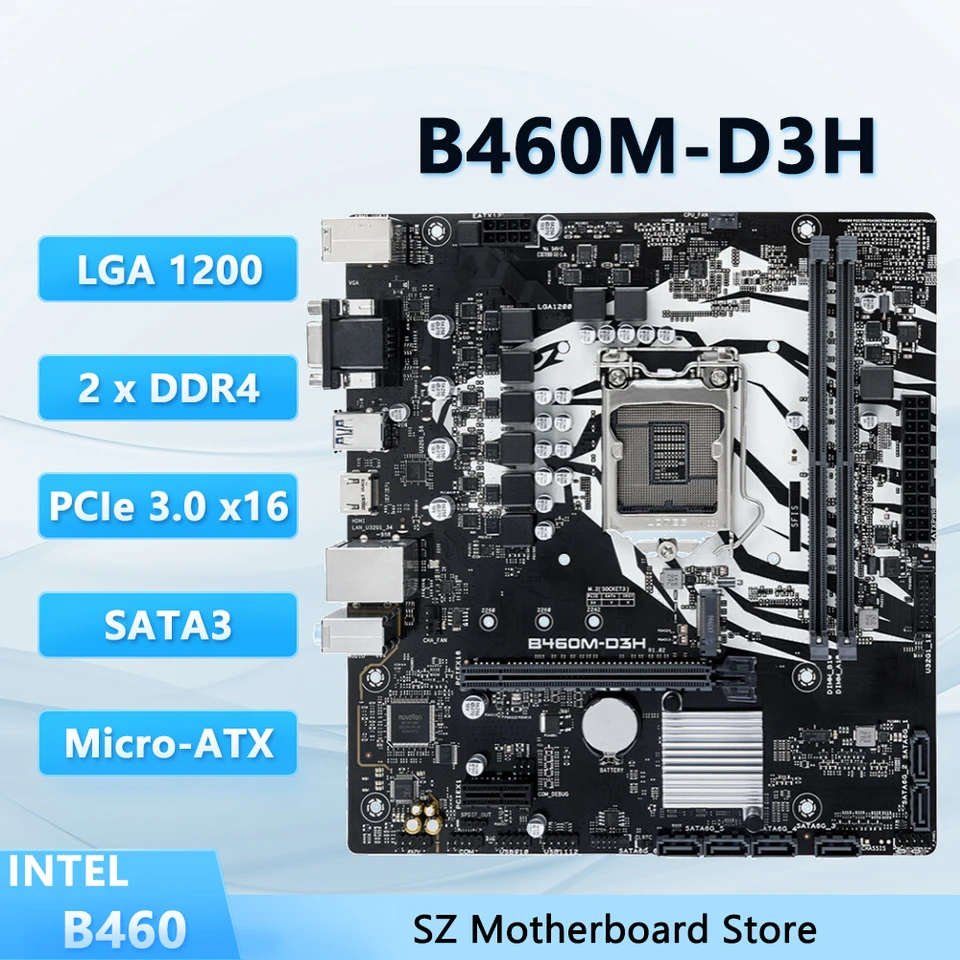 B460M-D3H LGA 1200 Motherboard Intel B460 2x DDR4 64GB M.2 Miro