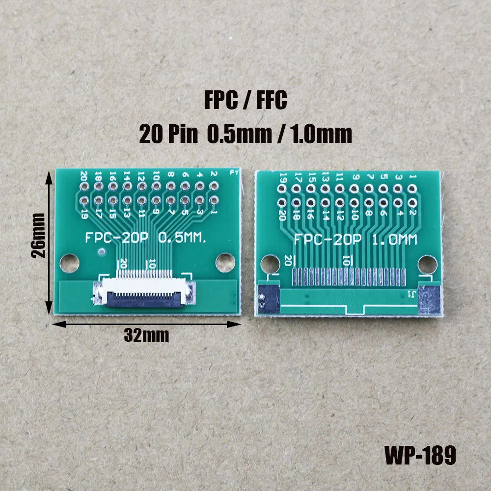 

1pc 4P-50P 0.5mm pitch Connector SMT Adapter to 2.54mm 1.00 Inch Hole FPC FFC Cable Welded Board+Double Row Straight Pin WP-189